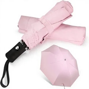 CHINEE Travel Windproof Compact Lightweight Auto Open Close Sun Protection for Women Folding Umbrella with Logo Print