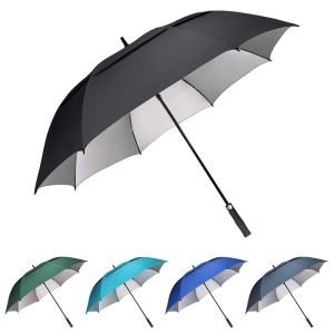 CHINEE Unbreakable Windproof Straight Golf Umbrella 8K Ribs Modern Design Semi Automatic Custom Logo UV Resistant 130cm Open Diameter