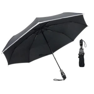 CHINEE Windproof Waterproof Three Folding Umbrella Automatic Open and Close with Reflective Border