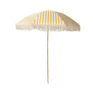 CHINEE Wooden Pole Parasols Tassels Patio Outdoor Decorative Custom Printing Beach Umbrella With Tassels Bali Umbrellas at the beach
