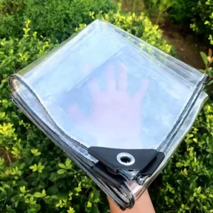 0.35mm PVC Coated 300GSM Breathable Windproof Polyester Transparent Water Resistant UV Resistant Tarpaulin Garden Plant Shed