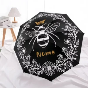 1 Piece No MOQ Custom Queen Bee Name Folding Umbrella Floral UV Print