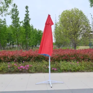 1.3m Wind-Vent Sun Parasol with Blue Silver-Lining Waterproof Polyester Fabric and Adjustable Iron Pole