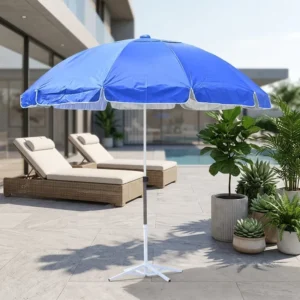 1.5m Silver Coating Vented Windproof Portable Outdoor Beach Patio Parasol