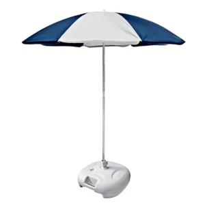 1.80m Plastic Parasol with White Base Navy Blue and Black Colors No Ribs