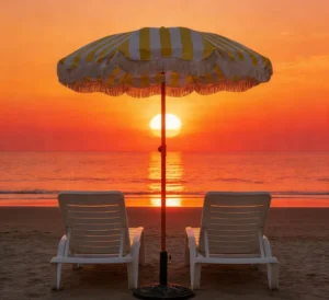 1.8M Waterproof Anti-UV Outdoor Manual Tilt Fiberglass Parasol 8 Ribs with Tassels for Hotel Use