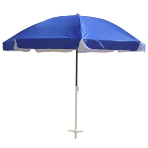 1.8m Outdoor Portable Silver-Coated UV Protection Garden Beach Sun Umbrella with Spiral Sand Anchor and Tilt