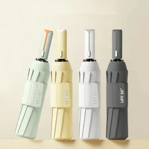 10-Bone Fully Automatic Three-Fold Sunshade Folding Umbrella Thickened Large Size Non-Slip Easy Open Close UV Protection