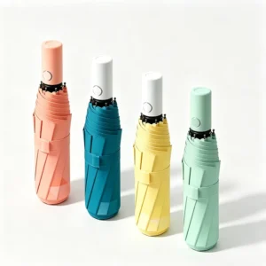 10-Rib 3-Fold Automatic Open/Close Folding Umbrella Modern UV-Resistant Explosion-Proof Safe Travel Parasol
