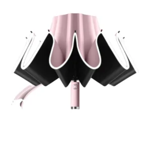 10-Rib Automatic Reflective LED Reverse Folding Umbrella