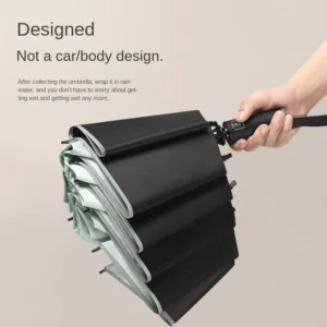10-Rib Automatic Reverse Umbrella with Lace and Reflective Strip