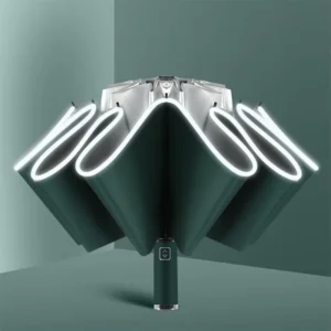 10-Rib Fully Automatic Reverse Silver-Coated 190T UV-Resistant Three-Fold Umbrella
