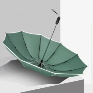 10-Rib Reverse Umbrella with Reflective Strip, Fully Automatic, 105cm Diameter, Durable Easy Open