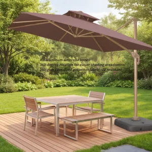 10 ft Custom Printed Beach Umbrella Waterproof Commercial Garden Outdoor Patio Parasol Hotel Manufactured Cantilever LED