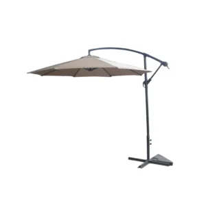 10 ft Outdoor Hanging Offset Iron Cantilever Patio Umbrella Market Push-Button Tilt Parasol