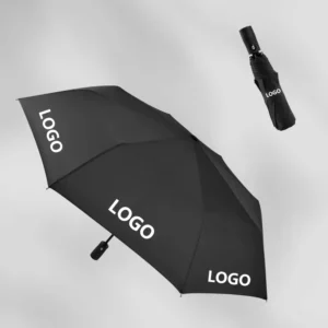 1000mm H2O Pressure Rating 190T High-Density Pongee 21-Inch 8-Rib Auto Open and Close 3-Fold Umbrella