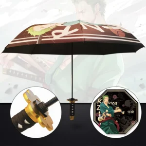 100CM Anime Katana Umbrella 3 Fold Sunscreen Rain UV Protection Portable Samurai Sword Plastic Umbrella