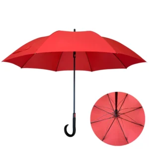 1035 Auto Close Straight Umbrella Fiberglass Ribs Windproof