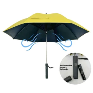 1051R Cooling Fan Umbrella Factory Supply Custom Logo Outdoor Rechargeable Battery
