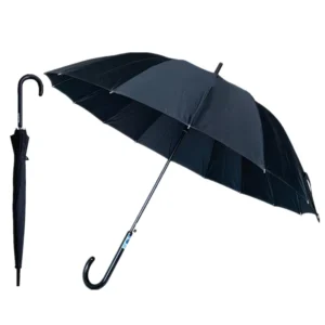 1071 Auto Open 16 Ribs Windproof Classic Stick Umbrella for Adults Factory Supply