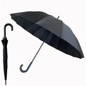 1078 High Quality Semi Automatic J Handle Straight Umbrella 16K Outdoor Windproof Customized Printing Logo Stick Umbrella