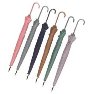 1089 Women’s 16-Rib Fiberglass Straight Umbrella with Windproof Pongee Fabric