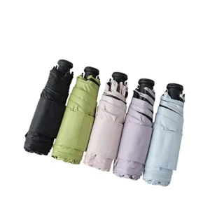 109cm Carbon Fiber Five Fold Manual Retractable Mini Sunshade Double Person Parasol All Purpose Sunny Rainy Days UPF