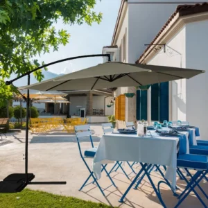 10FT Commercial Outdoor Patio Banana Hanging Umbrella Durable Cafe Market