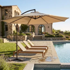 10FT Garden Waterproof Cantilever Outdoor Umbrellas Offset Hanging Parasols for Patio Beautiful Durable Patio Umbrella