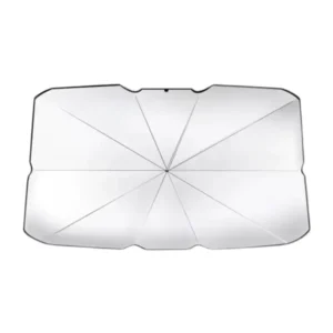 10K Silver-Coated Manual 3-Fold Car Sunshade Umbrella, UV Protection