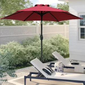 10ft Aluminum Cantilever Offset Patio Umbrella 360 Rotation Sun Parasol for Garden Pool Terrace
