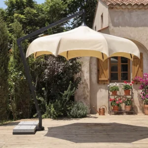 10ft Modern Cantilever Patio Umbrella Garden Parasol Heavy Duty Windproof Waterproof Sun Shade for Villa Courtyard