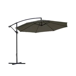 10ft Patio Banana Umbrella Charcoal Gray Outdoor Leisure Commercial Parasol