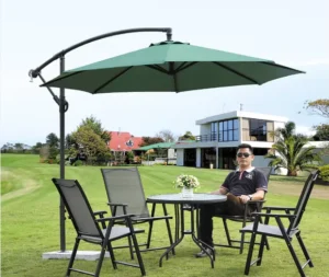 10ft Waterproof Polyester Fabric Iron Hanging Banana Umbrella for Pool and Restaurant