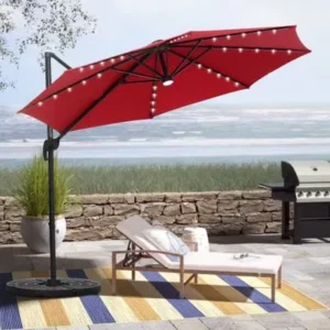 10ft solar led cantilever offset patio umbrella garden umbrella outdoor patio umbrella with led light