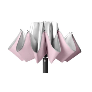 10k Female Rainproof Windproof Reflective Umbrella Rain Women Anti-UV Pink Three-Folding Automatic Umbrellas