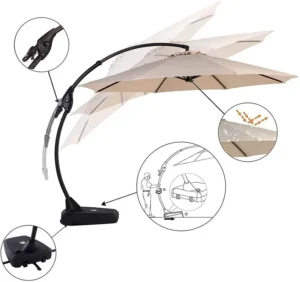 11 Feet Customized Adjustable Aluminum Outdoor Patio Umbrella With Stand
