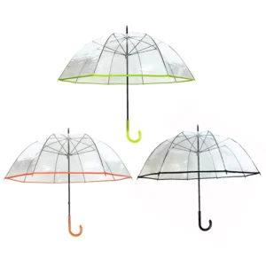 1130 Factory Supply Transparent Dome Bubble POE Umbrella, Manual Open, Rainproof, Big Size, Custom Logo