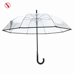 1138 Transparent POE Auto Open Umbrella with 8K Ribs Custom Logo Printing Color Edge Semi-Automatic Control