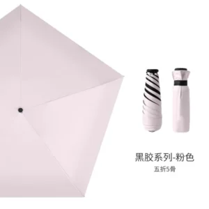1140g 5-Fold Gold Coated UV Protection Thumb Umbrella Lightweight Portable Travel Sun and Rain Umbrella