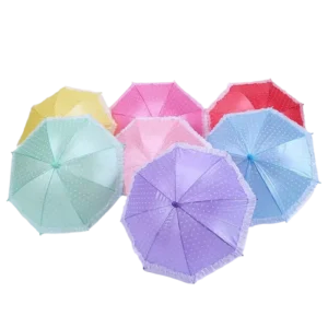 12 Inch 8 K Stock Cartoon Dot Lace Toy Umbrella Decorations Foldable Hands Folding Waterproof Multicolor Umbrella