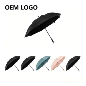 120cm Diameter Automatic Golf Umbrella, Windproof, UV Blocking, Black Glue Coating, 190T Pongee Fabric, Sun and Rain