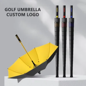 120cm Fiberglass Golf Umbrella with Black Coating Sunshade Rainproof Waterproof Custom Logo