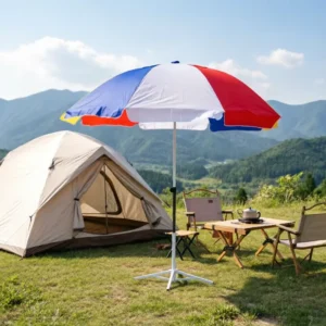 130 140cm Heavy Duty Outdoor Sun Parasol Ventilated Wind Vent Double Ribs UPF50+ UV Block Commercial Beach Umbrella