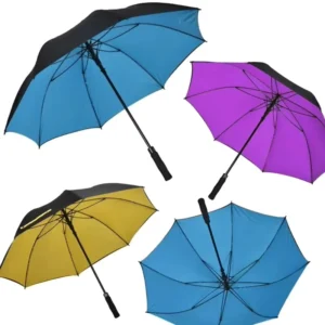 130CM Auto-Open Custom-Print Fiberglass Golf Umbrella, Windproof 190T Pongee, Rainproof UV-Coated