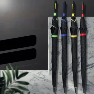 130cm Waterproof Auto-Open Double-Layer Vented Windproof Stick Umbrella
