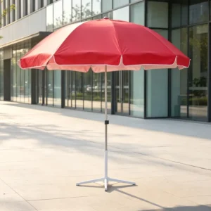 140CM Beach Umbrella with Double Frame Ribs, Ventilated Wind-Resistant Design, for Outdoor Patio Seaside