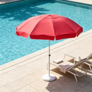 140cm Beach Sun Shade Umbrella with Double Ribs and Vented Windproof Design