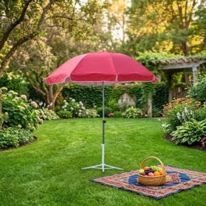 140cm Dual Layer Ventilated Patio Sun Parasol with Silver Back Coating UV Shield and Windproof Design