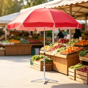 140cm Windproof Beach Umbrella with Double Frame Ribs and Wind Vent, Outdoor Patio Seaside Sun Umbrella